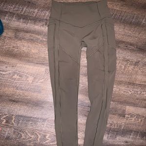 Lululemon full length high rise leggings olive green 8